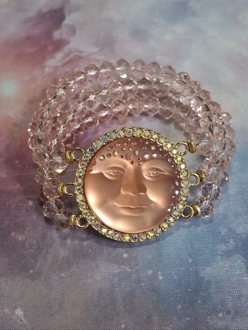 Kirks Folly Pink Moon Face Bracelet
